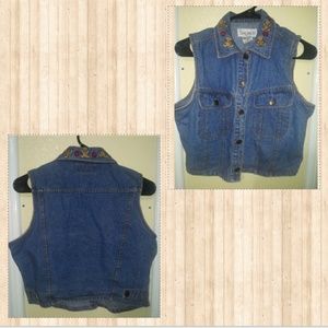 Blue Denim Crop Vest // Tangibles